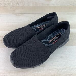 Skechers Black Knit Flat Shoes